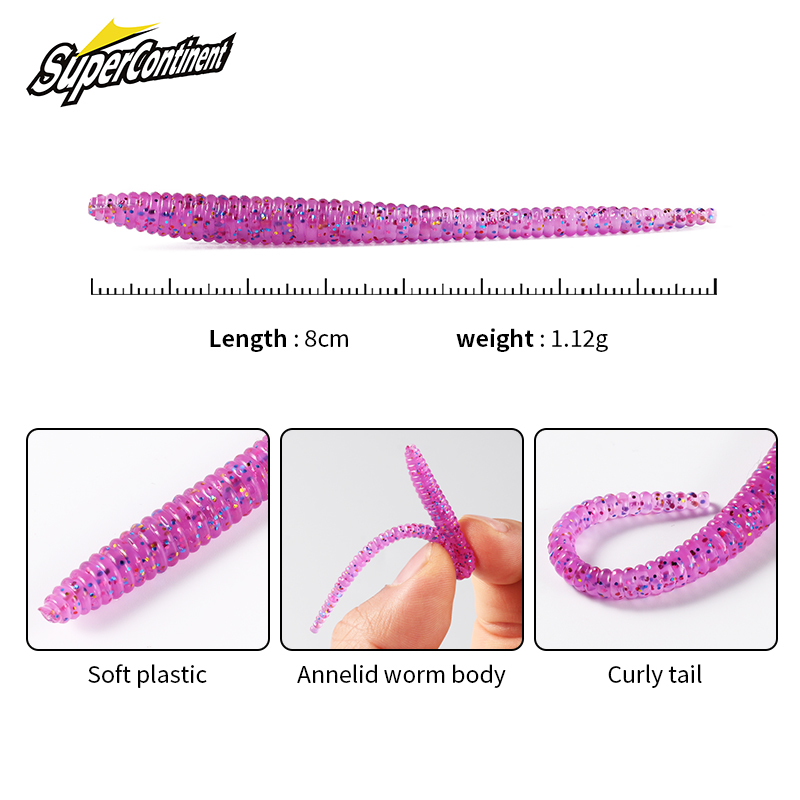 Cebos blandos de gusano superc - Fishing Lure Soft Plastic reseña y precio